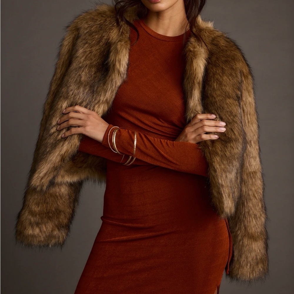 Never been worn- Brown Faux Fur Jacket